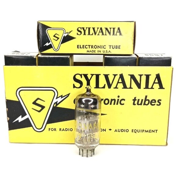 WWII Era Electronic Tube With Box Set Of 5 Sylvania Model 6GQ7 NOS NIB 1940s - Picture 1 of 16